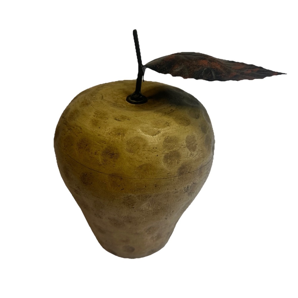 Vintage Gold Fruit Sculpture Kitchen Decor Metal‎ Leaf 9"x 6"